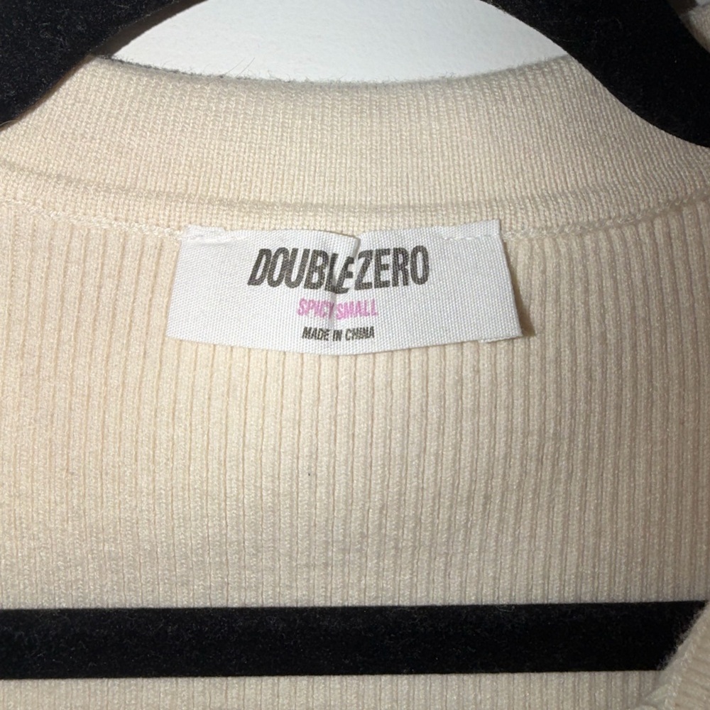 Double Zero Cream Ribbed Knit Top - Picture 2 of 3